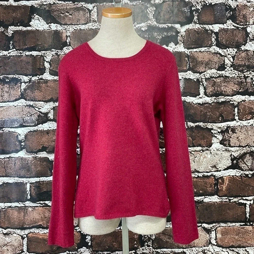 Fiona Sweater Women's M Medium Red 100% Cashmere Lightweight Pullover